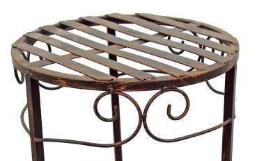 Preview: Eleganter Metall-Blumenständer im Vintage-Look Tecla groß ca. 30 cm - Gartendekoration